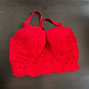 Victoria’s Secret Lace Demi Bra Valentine Red 38DD
